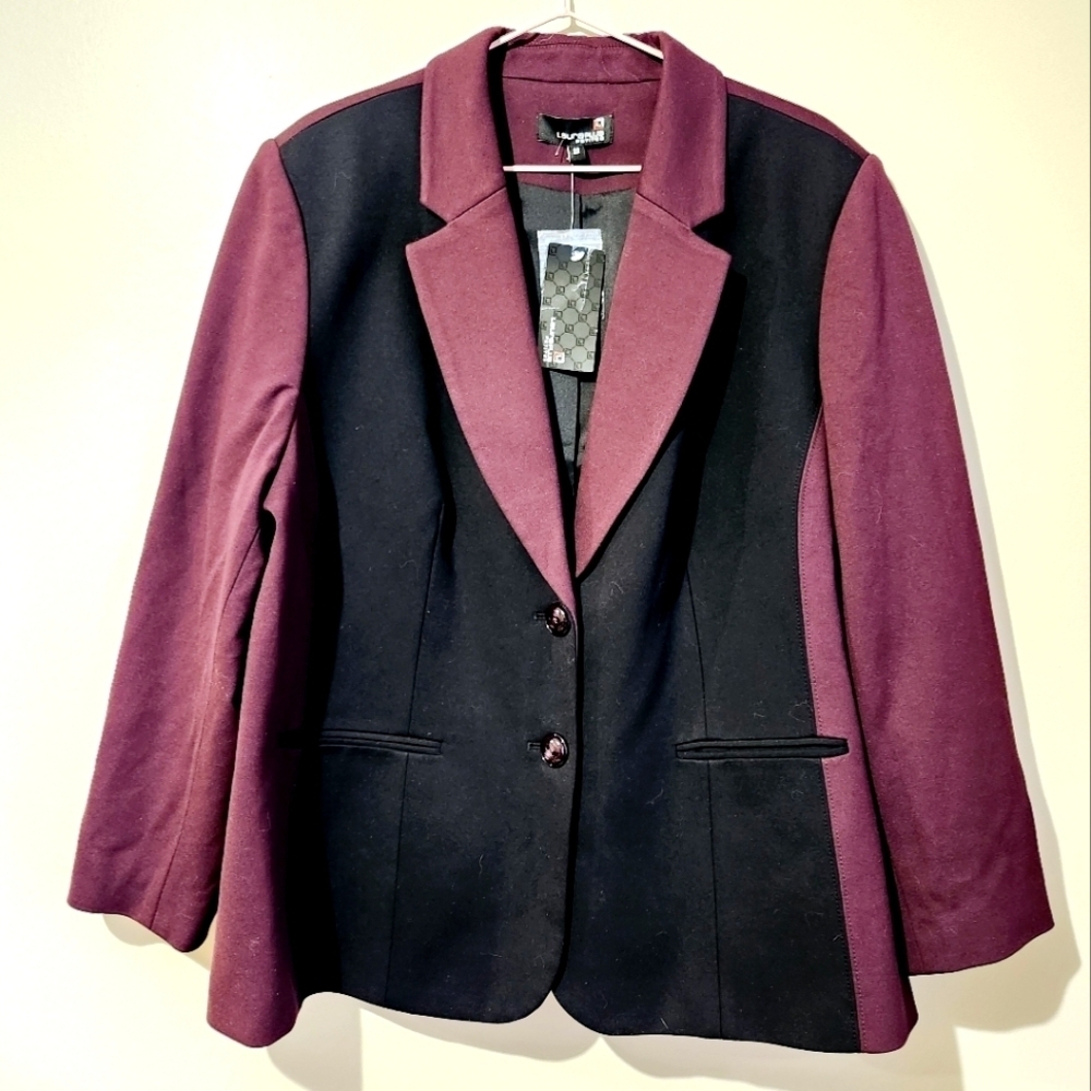 Vintage Laura Burgundy and Black Blazer